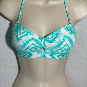 Adore me green and white swim top